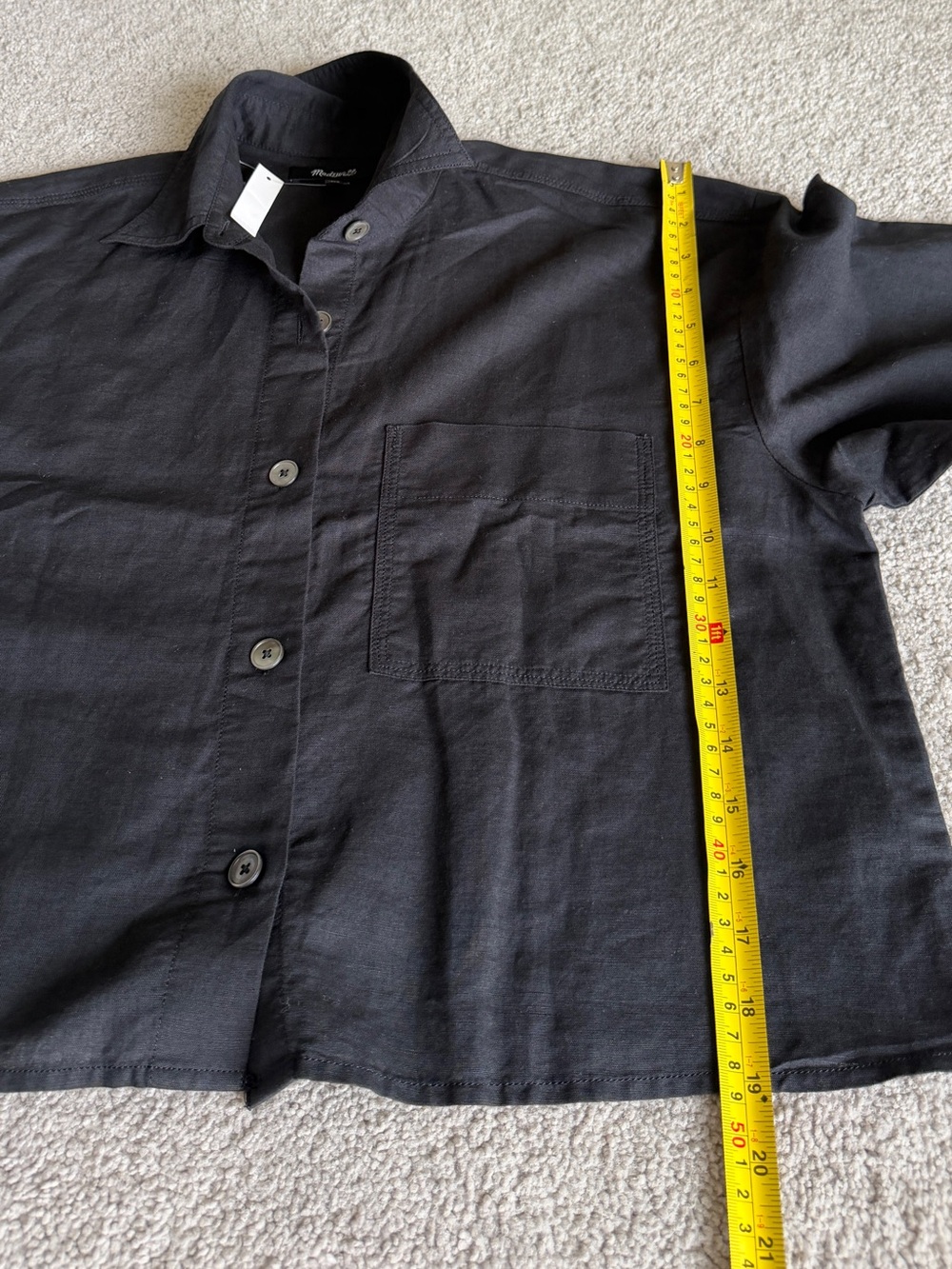 Madewell Straight-Hem Shirt Linen Cotton Blend Black XXS Oversized NWT 2026 - Picture 9 of 11